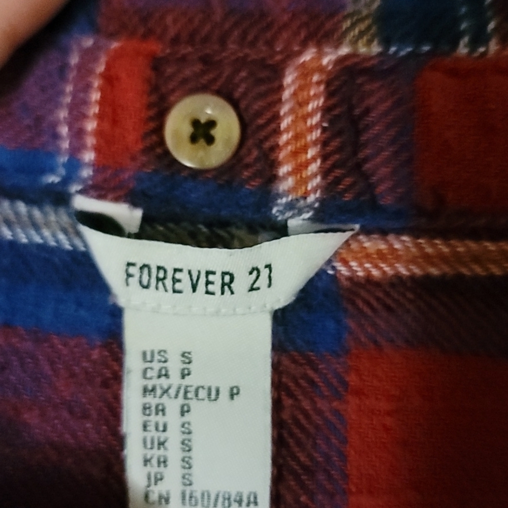Forever 21 Flannel Shirt Women's Size Small - Picture 3 of 4
